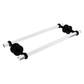  Clearview Collection 18'' Back to Back Shower Door Towel Bar with Twisted Accents in Matte Black, 22'' W x 8-5/8'' D x 2-5/8'' H