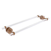  Clearview Collection 24'' Back to Back Shower Door Towel Bar with Twisted Accents in Brushed Bronze, 28'' W x 8-5/8'' D x 2-5/8'' H
