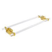  Clearview Collection 24'' Back to Back Shower Door Towel Bar with Twisted Accents in Polished Brass, 28'' W x 8-5/8'' D x 2-5/8'' H
