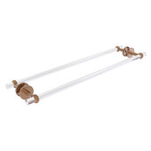  Clearview Collection 30'' Back to Back Shower Door Towel Bar with Twisted Accents in Brushed Bronze, 34'' W x 8-5/8'' D x 2-5/8'' H