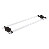  Clearview Collection 30'' Back to Back Shower Door Towel Bar with Twisted Accents in Oil Rubbed Bronze, 34'' W x 8-5/8'' D x 2-5/8'' H