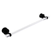  Clearview Collection 24'' Shower Door Towel Bar with Twisted Accents in Matte Black, 28'' W x 5-1/8'' D x 2-5/8'' H