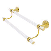  Clearview Collection 18'' Double Towel Bar with Smooth Accent in Polished Brass, 22'' W x 5-1/2'' D x 7-5/8'' H