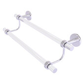  Clearview Collection 18'' Double Towel Bar with Smooth Accent in Satin Chrome, 22'' W x 5-1/2'' D x 7-5/8'' H