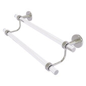  Clearview Collection 18'' Double Towel Bar with Smooth Accent in Satin Nickel, 22'' W x 5-1/2'' D x 7-5/8'' H