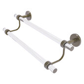  Clearview Collection 24'' Double Towel Bar with Smooth Accent in Antique Brass, 28'' W x 5-1/2'' D x 7-5/8'' H