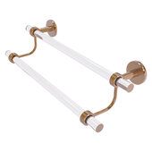  Clearview Collection 18'' Double Towel Bar with Grooved Accents in Brushed Bronze, 22'' W x 5-1/2'' D x 7-5/8'' H