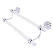  Clearview Collection 18'' Double Towel Bar with Grooved Accents in Polished Chrome, 22'' W x 5-1/2'' D x 7-5/8'' H