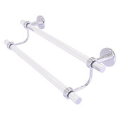  Clearview Collection 18'' Double Towel Bar with Grooved Accents in Satin Chrome, 22'' W x 5-1/2'' D x 7-5/8'' H
