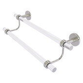  Clearview Collection 18'' Double Towel Bar with Grooved Accents in Satin Nickel, 22'' W x 5-1/2'' D x 7-5/8'' H