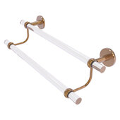  Clearview Collection 18'' Double Towel Bar with Twisted Accents in Brushed Bronze, 22'' W x 5-1/2'' D x 7-5/8'' H