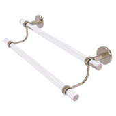  Clearview Collection 18'' Double Towel Bar with Twisted Accents in Antique Pewter, 22'' W x 5-1/2'' D x 7-5/8'' H