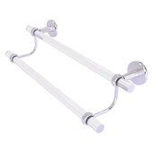  Clearview Collection 18'' Double Towel Bar with Twisted Accents in Satin Chrome, 22'' W x 5-1/2'' D x 7-5/8'' H