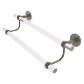  Clearview Collection 24'' Double Towel Bar with Twisted Accents in Antique Brass, 28'' W x 5-1/2'' D x 7-5/8'' H