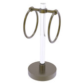  Clearview Collection Vanity Top Guest Towel Ring with Smooth Accent in Antique Brass, 6'' W x 6'' D x 14-13/16'' H