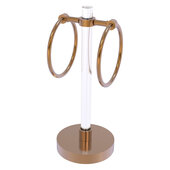  Clearview Collection Vanity Top Guest Towel Ring with Smooth Accent in Brushed Bronze, 6'' W x 6'' D x 14-13/16'' H