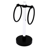  Clearview Collection Vanity Top Guest Towel Ring with Smooth Accent in Matte Black, 6'' W x 6'' D x 14-13/16'' H