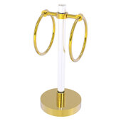  Clearview Collection Vanity Top Guest Towel Ring with Smooth Accent in Polished Brass, 6'' W x 6'' D x 14-13/16'' H