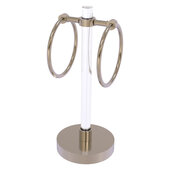 Clearview Collection Vanity Top Guest Towel Ring with Smooth Accent in Antique Pewter, 6'' W x 6'' D x 14-13/16'' H