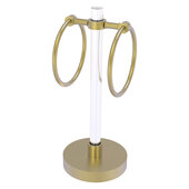 Clearview Collection Vanity Top Guest Towel Ring with Smooth Accent in Satin Brass, 6'' W x 6'' D x 14-13/16'' H