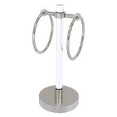  Clearview Collection Vanity Top Guest Towel Ring with Smooth Accent in Satin Nickel, 6'' W x 6'' D x 14-13/16'' H