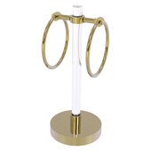  Clearview Collection Vanity Top Guest Towel Ring with Smooth Accent in Unlacquered Brass, 6'' W x 6'' D x 14-13/16'' H