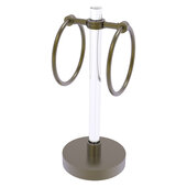  Clearview Collection Vanity Top Guest Towel Ring with Dotted Accents in Antique Brass, 6'' W x 6'' D x 14-13/16'' H