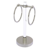  Clearview Collection Vanity Top Guest Towel Ring with Dotted Accents in Satin Nickel, 6'' W x 6'' D x 14-13/16'' H