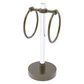 Clearview Collection Vanity Top Guest Towel Ring with Grooved Accents in Antique Brass, 6'' W x 6'' D x 14-13/16'' H