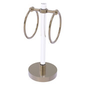  Clearview Collection Vanity Top Guest Towel Ring with Grooved Accents in Antique Pewter, 6'' W x 6'' D x 14-13/16'' H