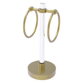  Clearview Collection Vanity Top Guest Towel Ring with Grooved Accents in Satin Brass, 6'' W x 6'' D x 14-13/16'' H
