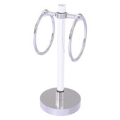  Clearview Collection Vanity Top Guest Towel Ring with Grooved Accents in Satin Chrome, 6'' W x 6'' D x 14-13/16'' H