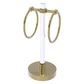  Clearview Collection Vanity Top Guest Towel Ring with Grooved Accents in Unlacquered Brass, 6'' W x 6'' D x 14-13/16'' H