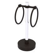  Clearview Collection Vanity Top Guest Towel Ring with Twisted Accents in Oil Rubbed Bronze, 6'' W x 6'' D x 14-13/16'' H