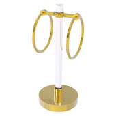 Clearview Collection Vanity Top Guest Towel Ring with Twisted Accents in Polished Brass, 6'' W x 6'' D x 14-13/16'' H