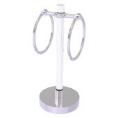 Clearview Collection Vanity Top Guest Towel Ring with Twisted Accents in Satin Chrome, 6'' W x 6'' D x 14-13/16'' H