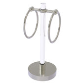  Clearview Collection Vanity Top Guest Towel Ring with Twisted Accents in Satin Nickel, 6'' W x 6'' D x 14-13/16'' H