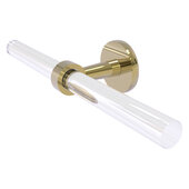  Clearview Collection 2-Arm Guest Towel Holder with Smooth Accent in Unlacquered Brass, 18'' W x 3-7/8'' D x 2-5/8'' H