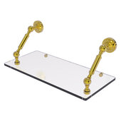  Dottingham Collection 18'' Floating Glass Shelf in Polished Brass, 18'' W x 8'' D x 7-5/16'' H