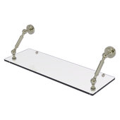  Dottingham Collection 24'' Floating Glass Shelf in Polished Nickel, 24'' W x 8'' D x 7-5/16'' H