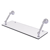  Dottingham Collection 24'' Floating Glass Shelf in Satin Chrome, 24'' W x 8'' D x 7-5/16'' H