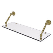  Dottingham Collection 24'' Floating Glass Shelf in Unlacquered Brass, 24'' W x 8'' D x 7-5/16'' H