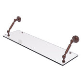  Dottingham Collection 30'' Floating Glass Shelf in Antique Copper, 30'' W x 8'' D x 7-5/16'' H