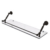  Dottingham Collection 30'' Floating Glass Shelf with Gallery Rail in Oil Rubbed Bronze, 30'' W x 8-5/8'' D x 7-5/16'' H