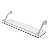  Dottingham Collection 30'' Floating Glass Shelf with Gallery Rail in Polished Chrome, 30'' W x 8-5/8'' D x 7-5/16'' H