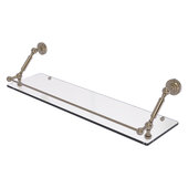  Dottingham Collection 30'' Floating Glass Shelf with Gallery Rail in Antique Pewter, 30'' W x 8-5/8'' D x 7-5/16'' H