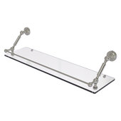  Dottingham Collection 30'' Floating Glass Shelf with Gallery Rail in Satin Nickel, 30'' W x 8-5/8'' D x 7-5/16'' H