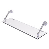  Dottingham Collection 30'' Floating Glass Shelf in Polished Chrome, 30'' W x 8'' D x 7-5/16'' H