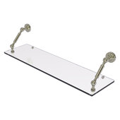  Dottingham Collection 30'' Floating Glass Shelf in Polished Nickel, 30'' W x 8'' D x 7-5/16'' H