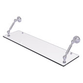  Dottingham Collection 30'' Floating Glass Shelf in Satin Chrome, 30'' W x 8'' D x 7-5/16'' H